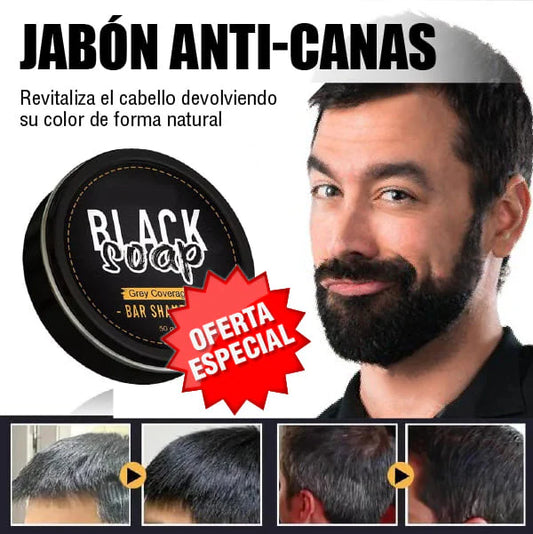 🚨SOLO HOY PAGA 1 LLEVA 2 BLACK SOAP SHAMPOO ANTI-CANAS💇‍♂️💇‍♀️